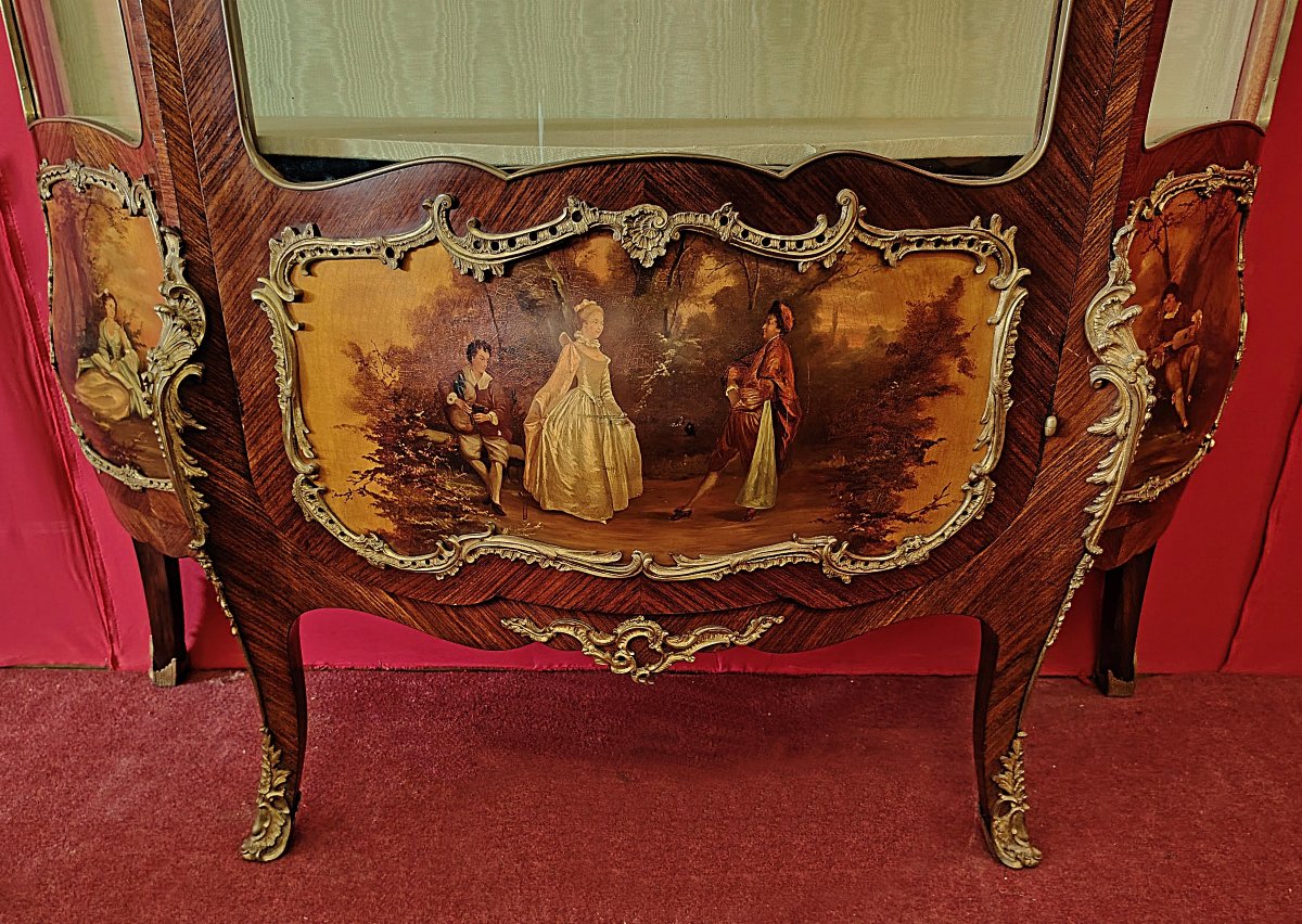 Louis XV Style Bombe Display Cabinet – Napoleon III Period-photo-2