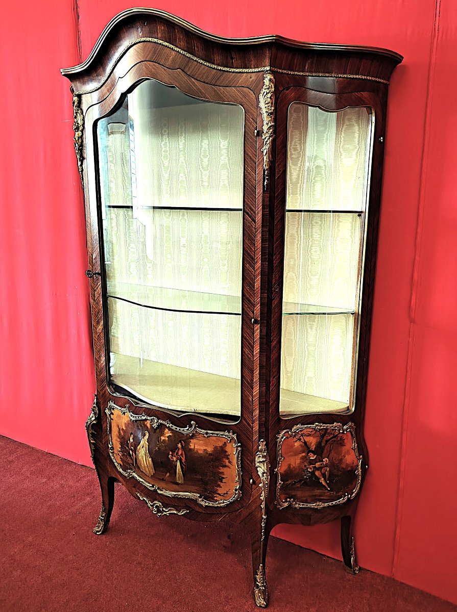 Louis XV Style Bombe Display Cabinet – Napoleon III Period-photo-3