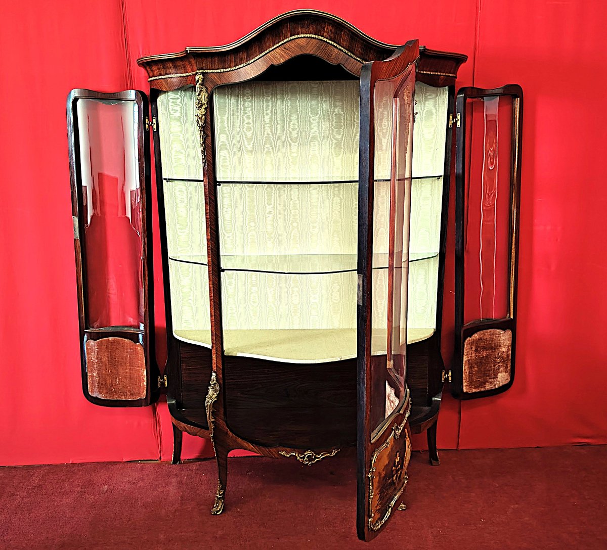 Louis XV Style Bombe Display Cabinet – Napoleon III Period-photo-4