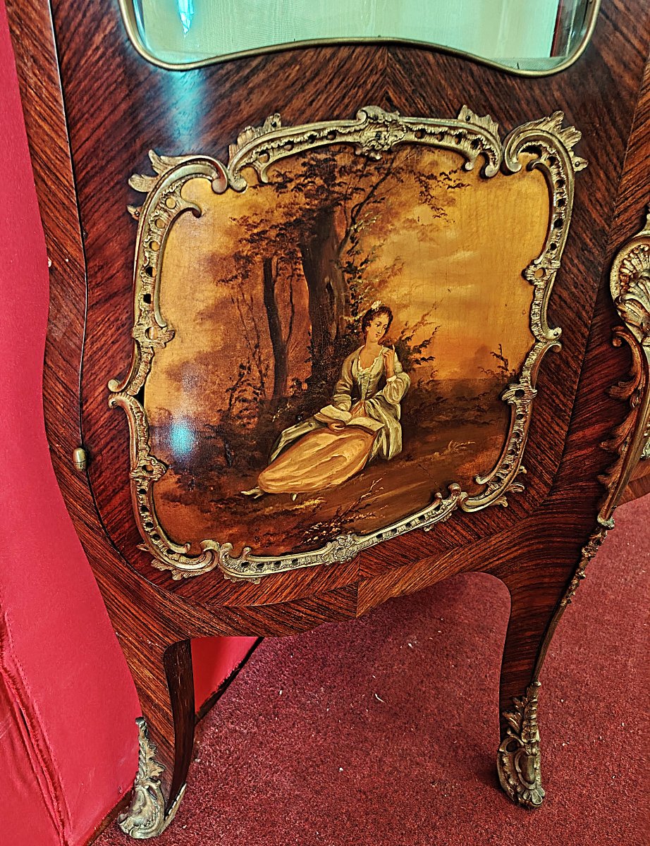 Louis XV Style Bombe Display Cabinet – Napoleon III Period-photo-2