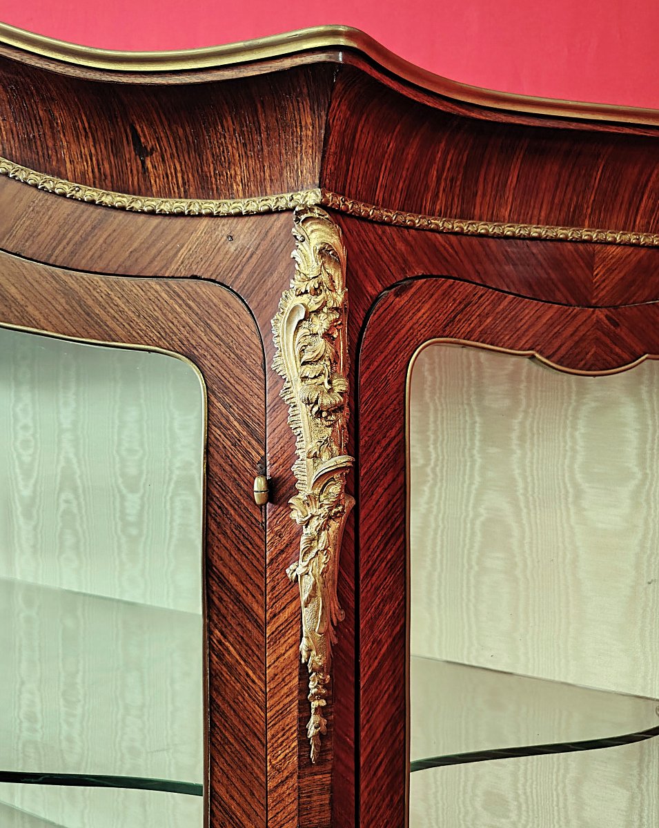 Louis XV Style Bombe Display Cabinet – Napoleon III Period-photo-4