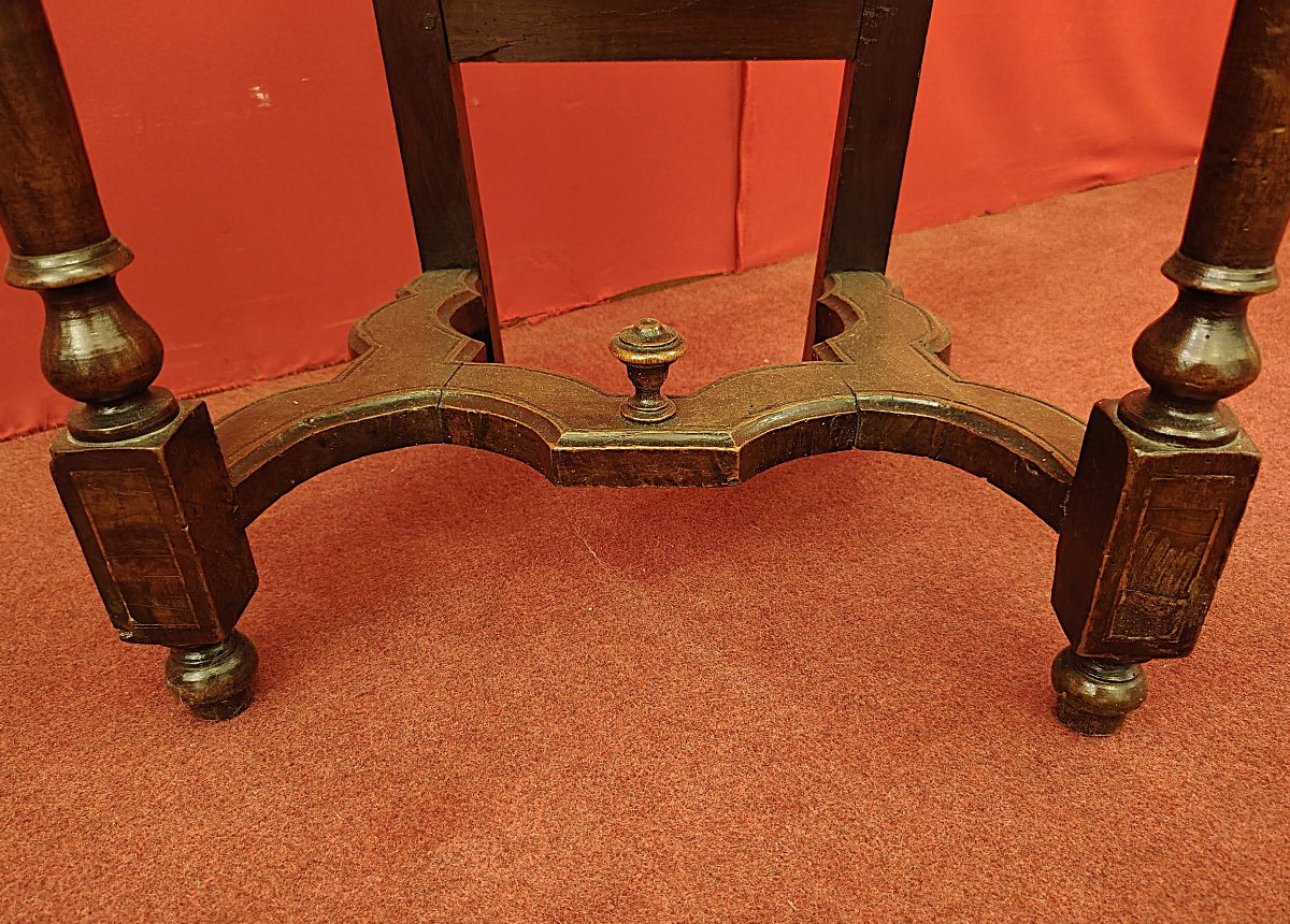 Pair Of Inlaid Walnut And Burr Walnut Baroque Chairs – Lombardy-veneto, Late 17th Century-photo-4