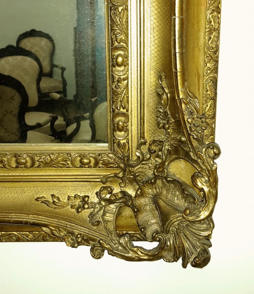 Mirror In Gilded Plaster Restored-photo-3