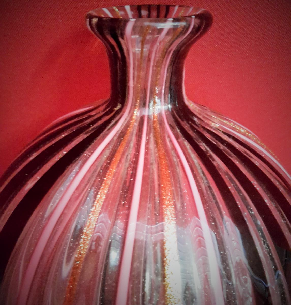 Blown Glass Bottle With Cap-photo-4