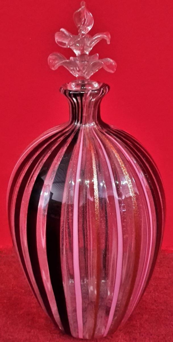 Blown Glass Bottle With Cap-photo-6