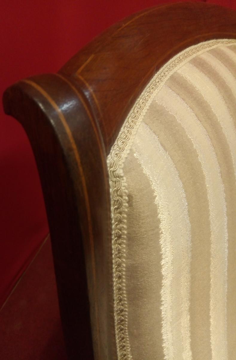 English Armchair With Striped Fabric-photo-1