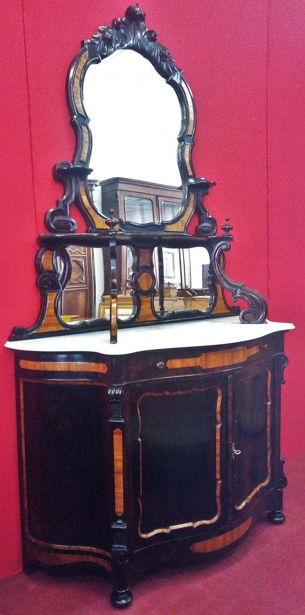 Carved Lombard Sideboard, Upper Part With Mirrors-photo-4