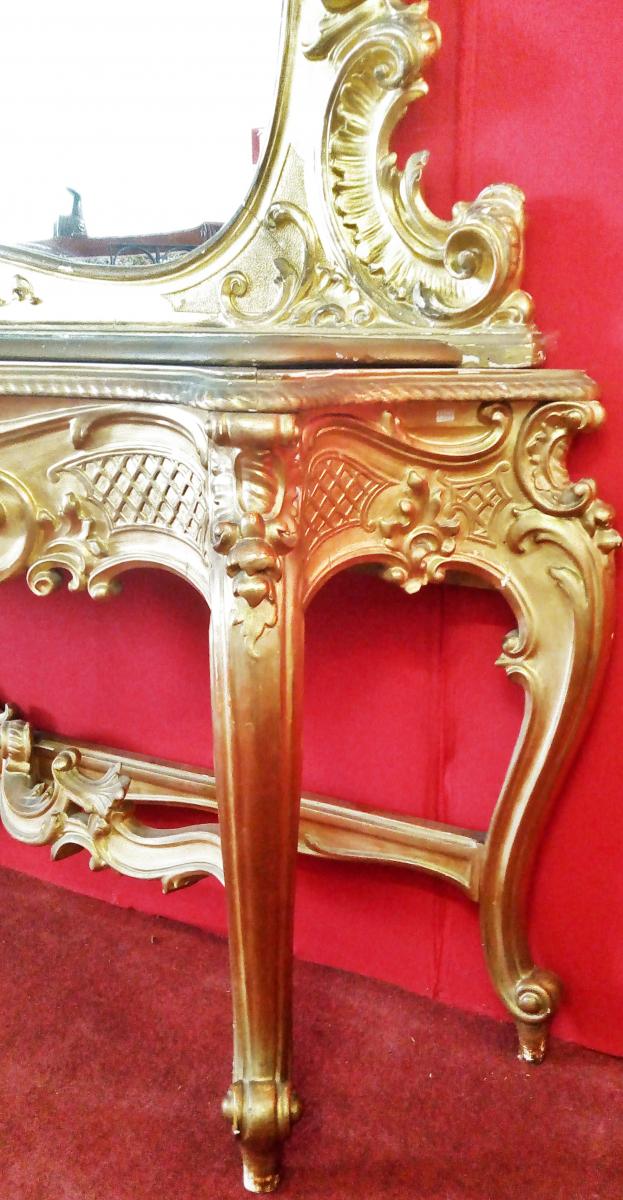 Italian Gilt Wood Console-photo-4