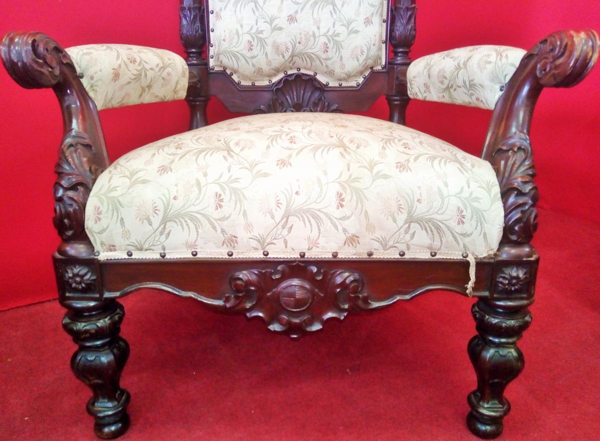 Pair Of Carved Armchairs-photo-2