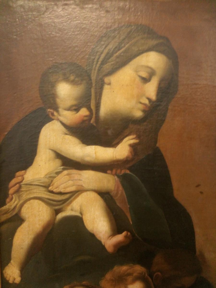 Painting Of San Filippo Neri In Adoration Of The Virgin With Child-photo-3
