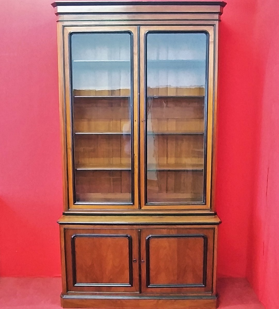 Walnut Bookcase With Black Frames-photo-6