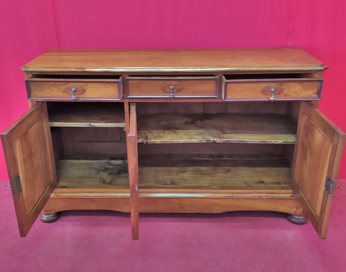 Sideboard With Three Doors And Three Drawers, In Light Mahogany Descrizione En	  	 -photo-3
