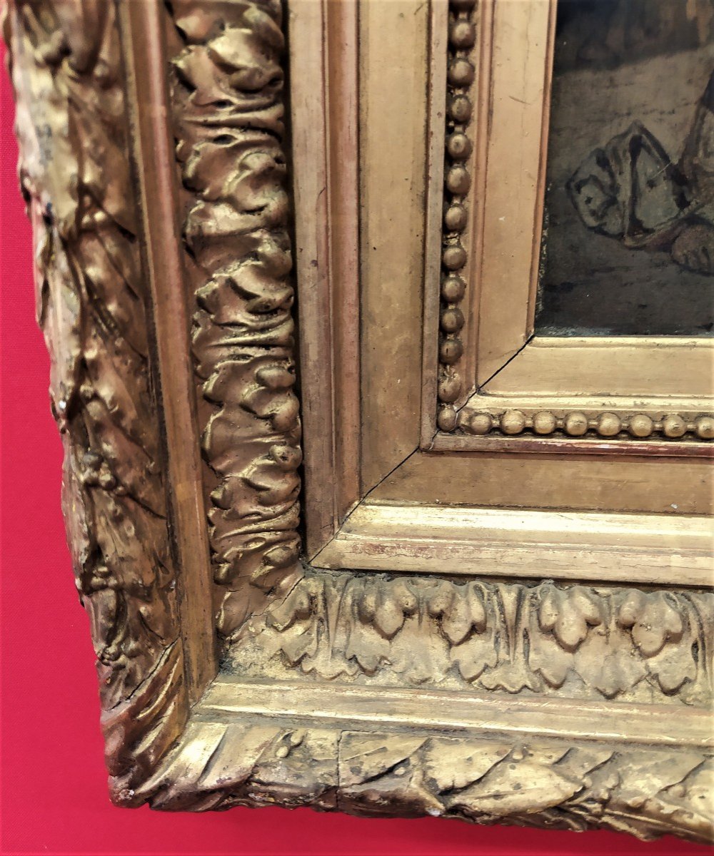 Rat Hunter, Panel Painting Jan Van De Kerkove (1822-1881)-photo-3