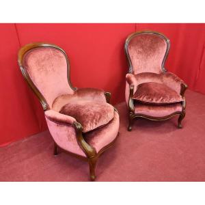 Pair Of Rosewood Armchairs