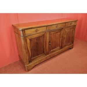 Three-door Walnut Sideboard - Second Half Of The 19th Century