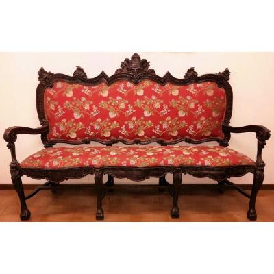 Italian Sofa Hand Carved