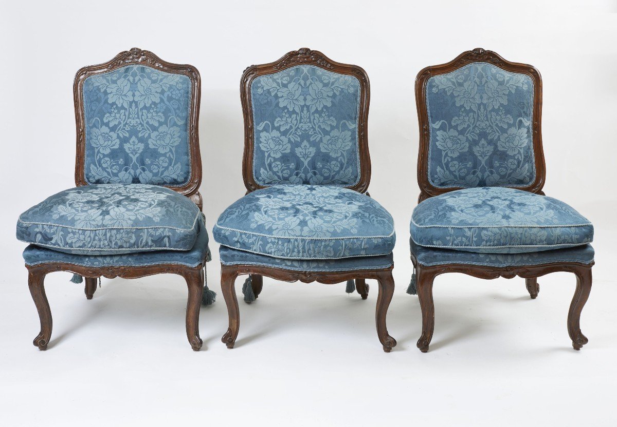 6 Chaises Génoises En Noyer '700