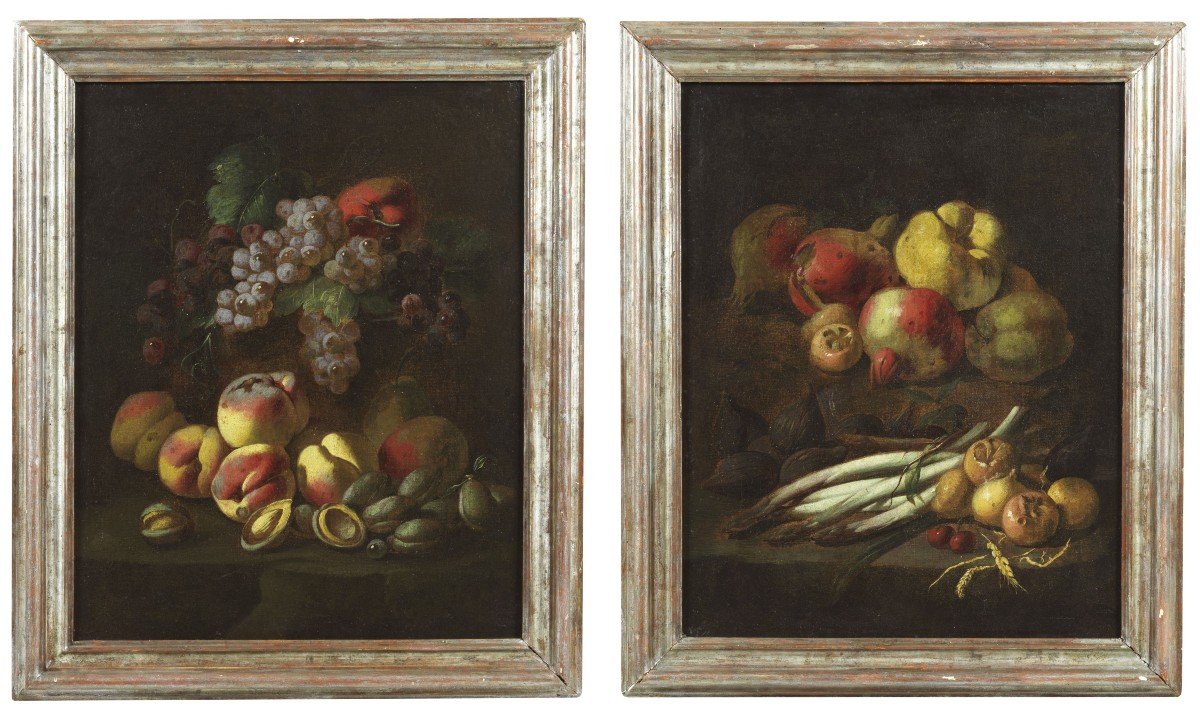Pair Of Still Lifes Angelo Maria Rossi ‘600 