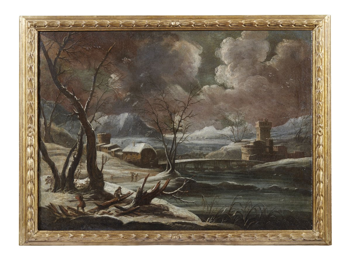 18th Century Italian School Winter Landscape-photo-2
