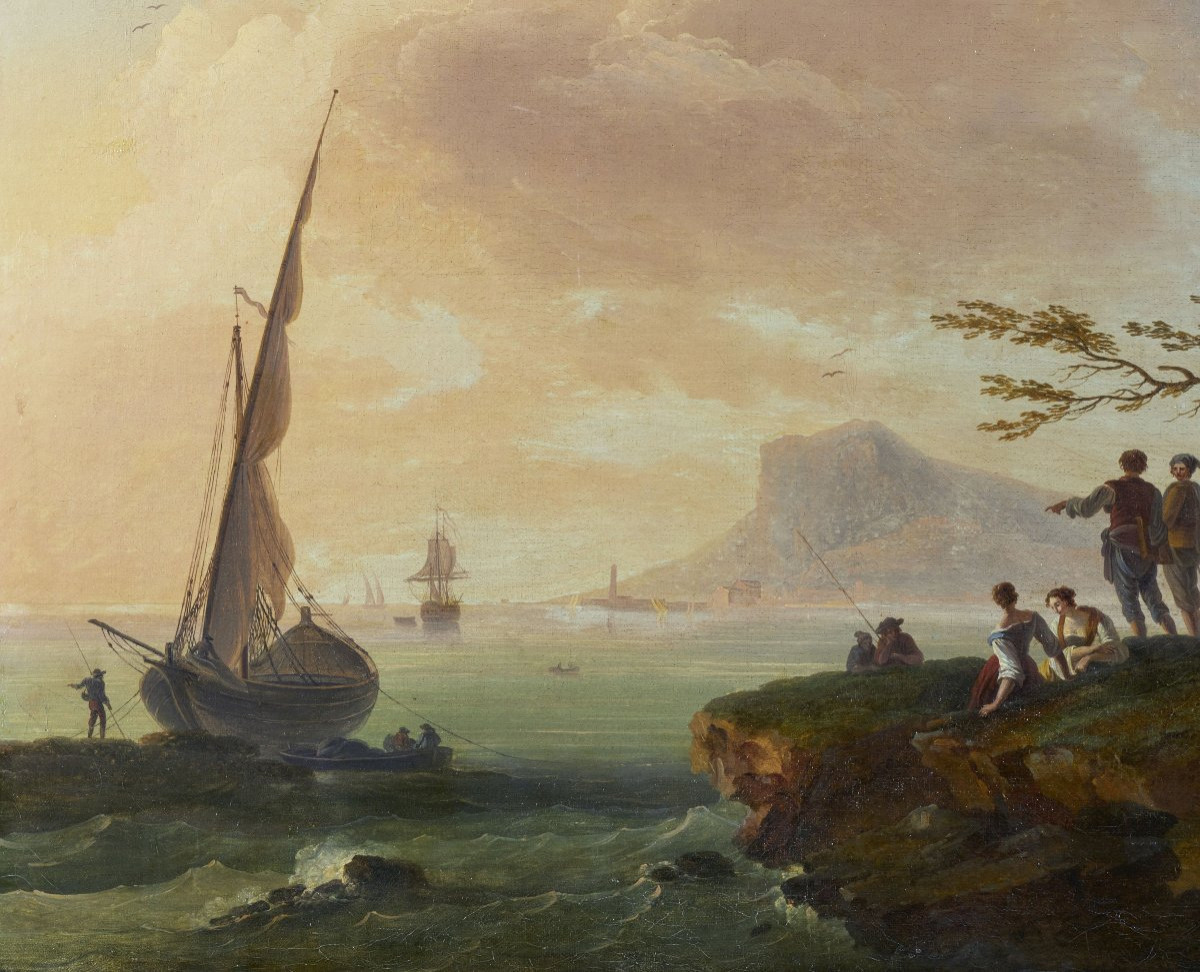Pair Of Landscapes Depicting Seascapes '700-photo-1