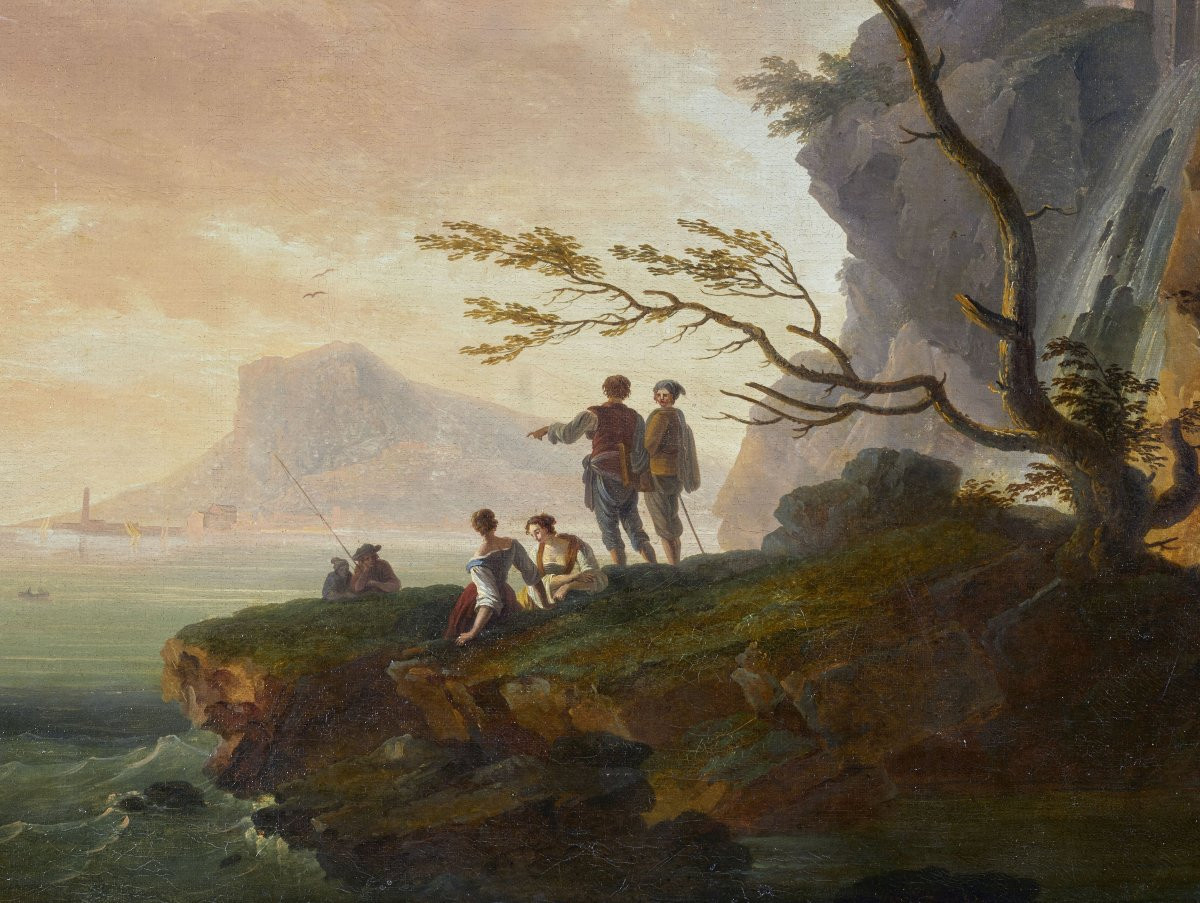 Pair Of Landscapes Depicting Seascapes '700-photo-2