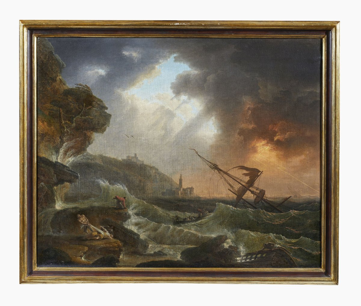 Pair Of Landscapes Depicting Seascapes '700-photo-4