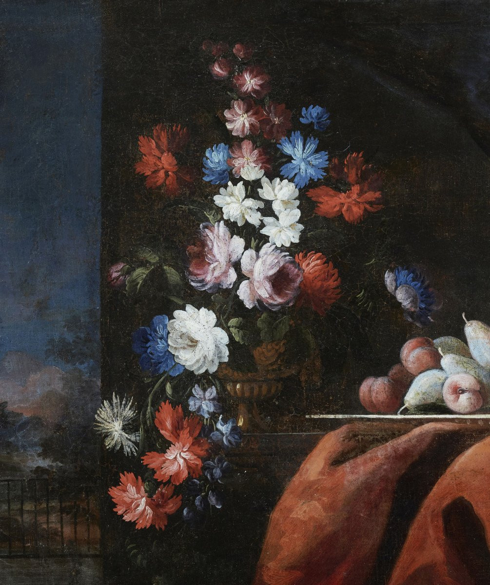 Nature Morte Avec Tapis, Fleurs Et Animaux-photo-1