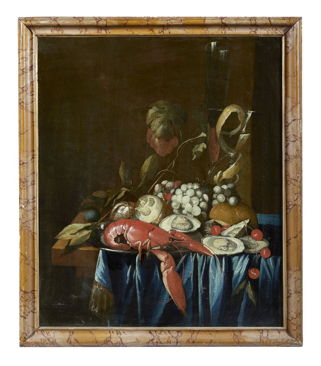 Nature morte flamande avec tapis, fruits et coquillages-photo-2