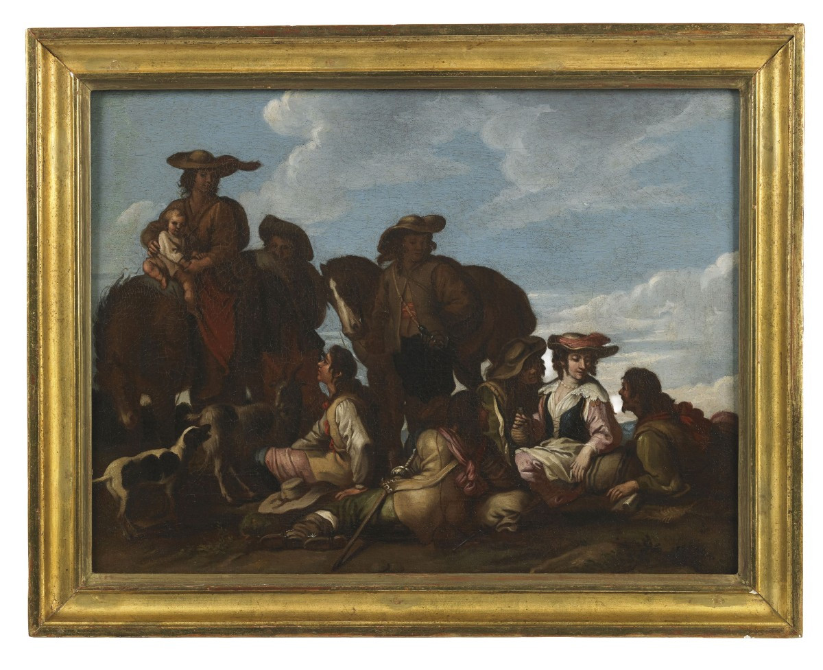 Pair Of 17th Century Outdoor Scenes-photo-2