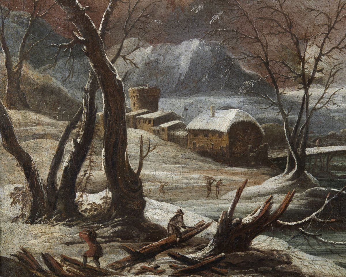 paysage hivernal de l'école italienne  '700-photo-1