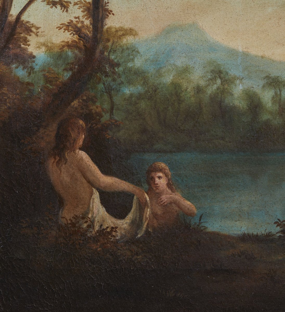 Nymphes au bain école française du XVIIIe siècle-photo-2