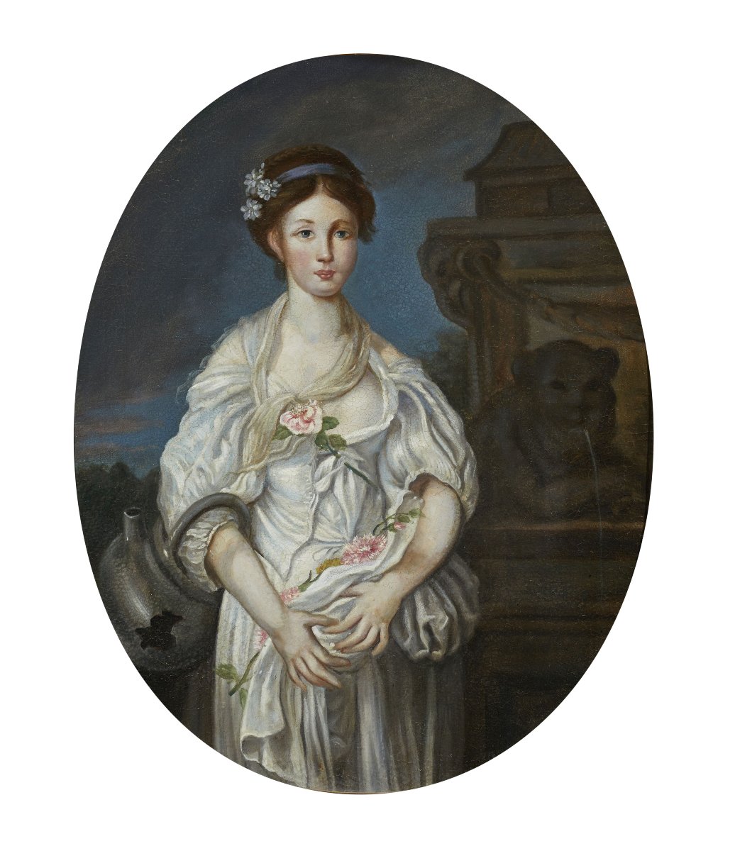 Portrait Of A Noble Young Woman, French School, Late 18th Century