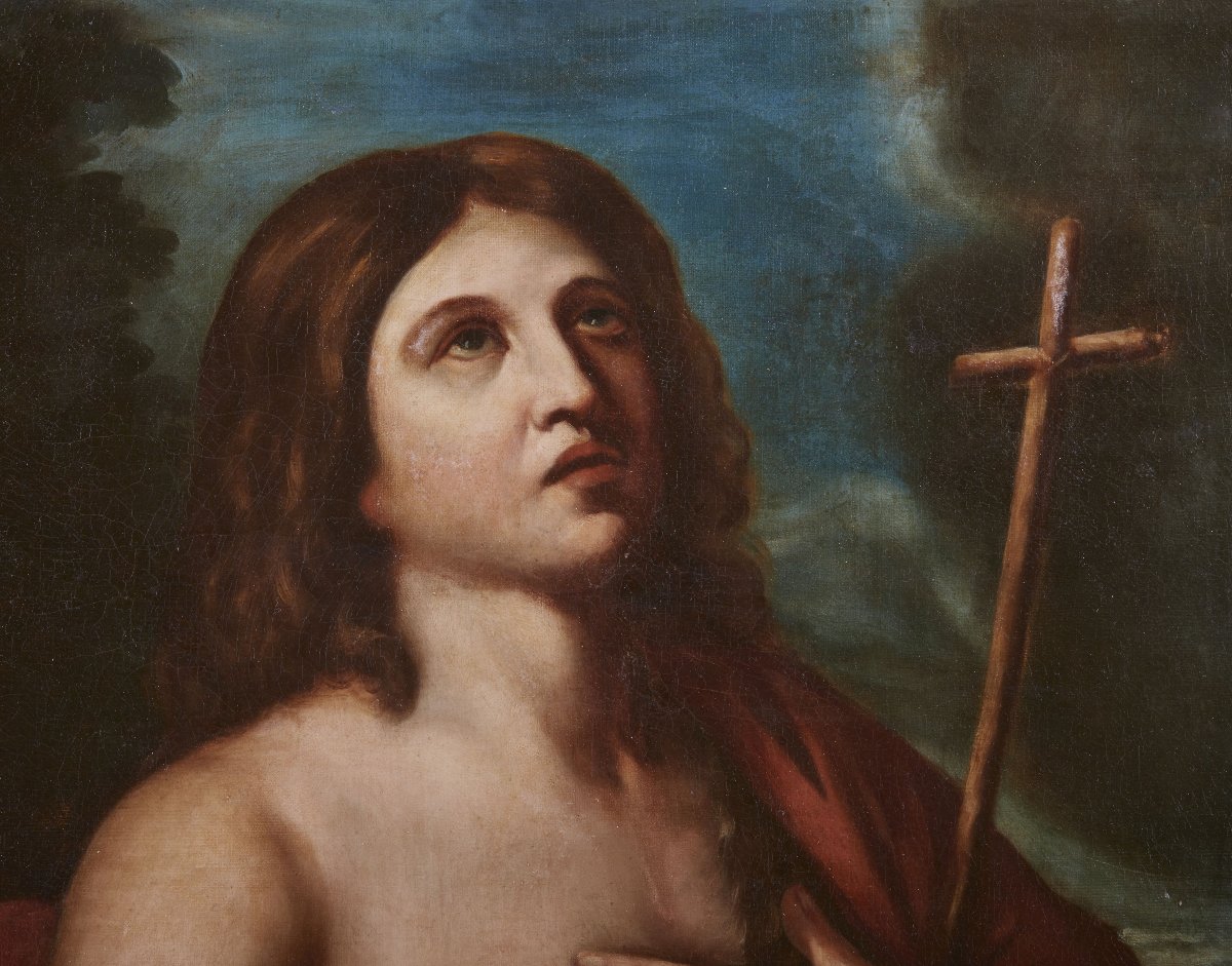 Saint Jean-Baptiste, école émilienne du XVIIe siècle-photo-3