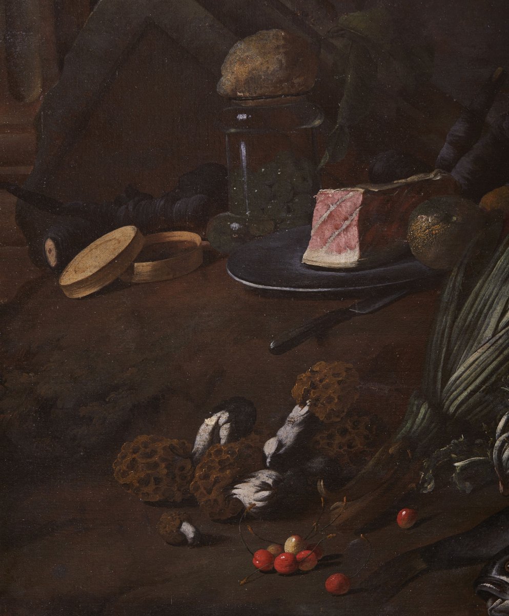Still Life With Fruit, Vegetables, Fish, Shellfish, And Ham, 17th Century-photo-3