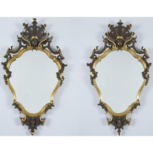 Paire De Miroirs Louis XVI Lombarde 700
