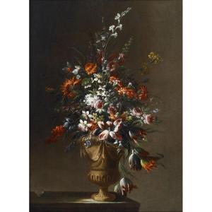 Still Life Depicting Vase Of Flowers '600