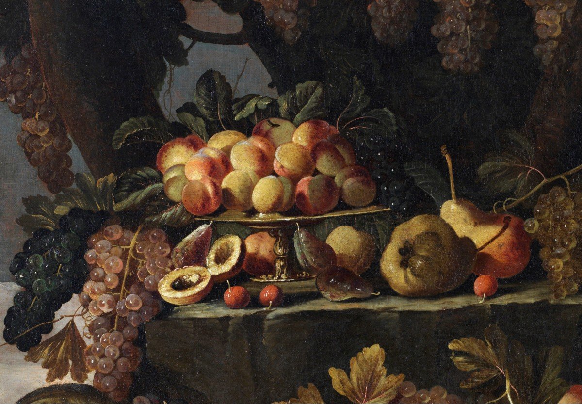 Roman Master, From The 17th Century Still Life Of Fruit Outdoors Rome 1660 – 1670-photo-3