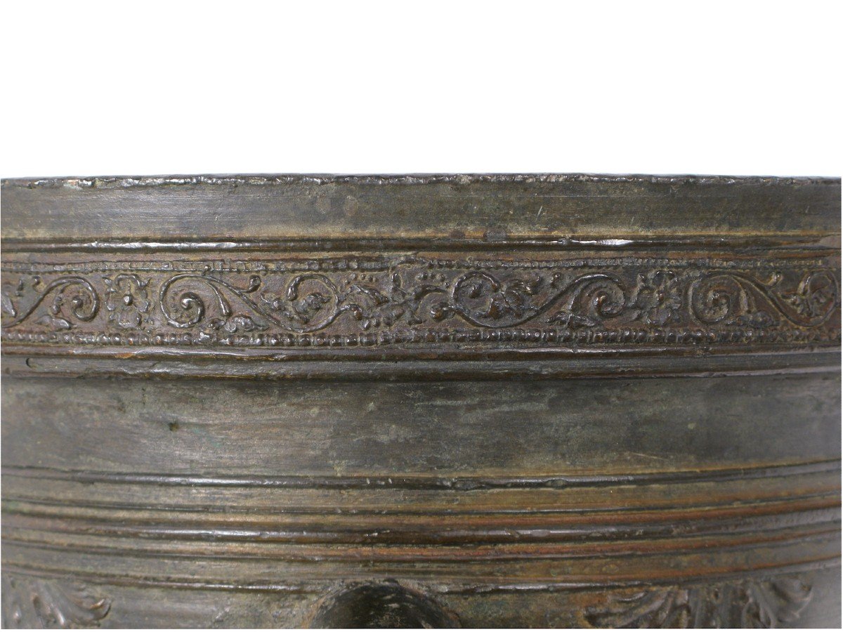 Bronze Mortar Signed And Dated-photo-3
