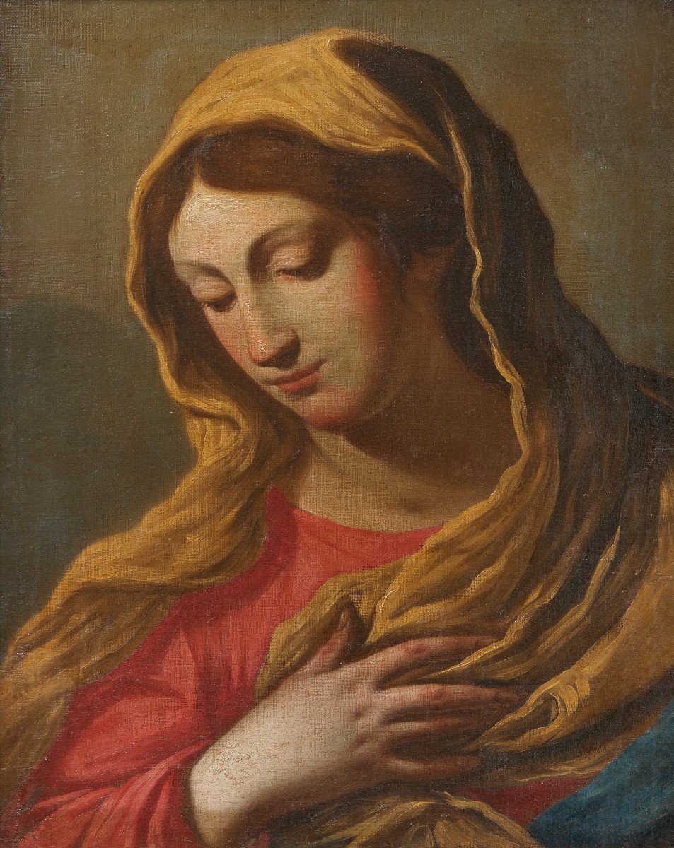 Vierge De l'Annonciation, école émilienne, XVIIe Siècle.-photo-2