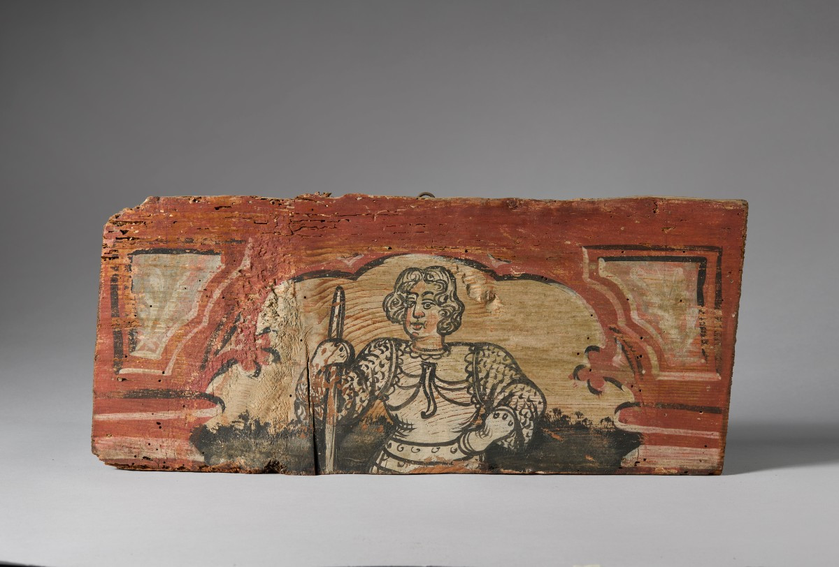 Pair Of Ceiling Panels Depicting Armored Warriors-photo-3