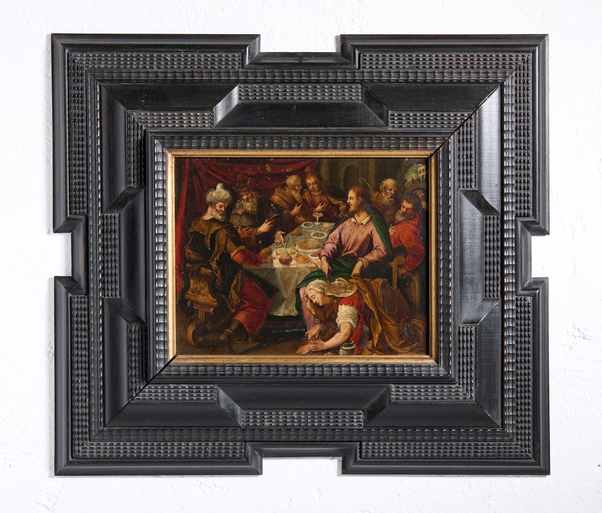 « Le Repas chez Simon le Pharisien » Huile sur cuivre, style vénitien-flamand