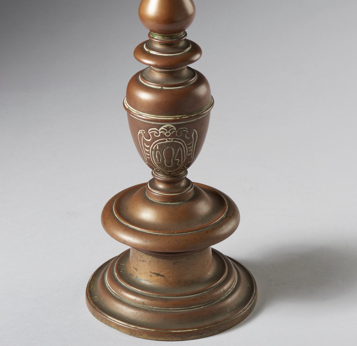 Baluster-style Cast Bronze Candlestick.-photo-4