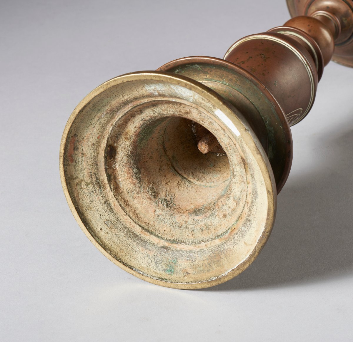 Baluster-style Cast Bronze Candlestick.-photo-5