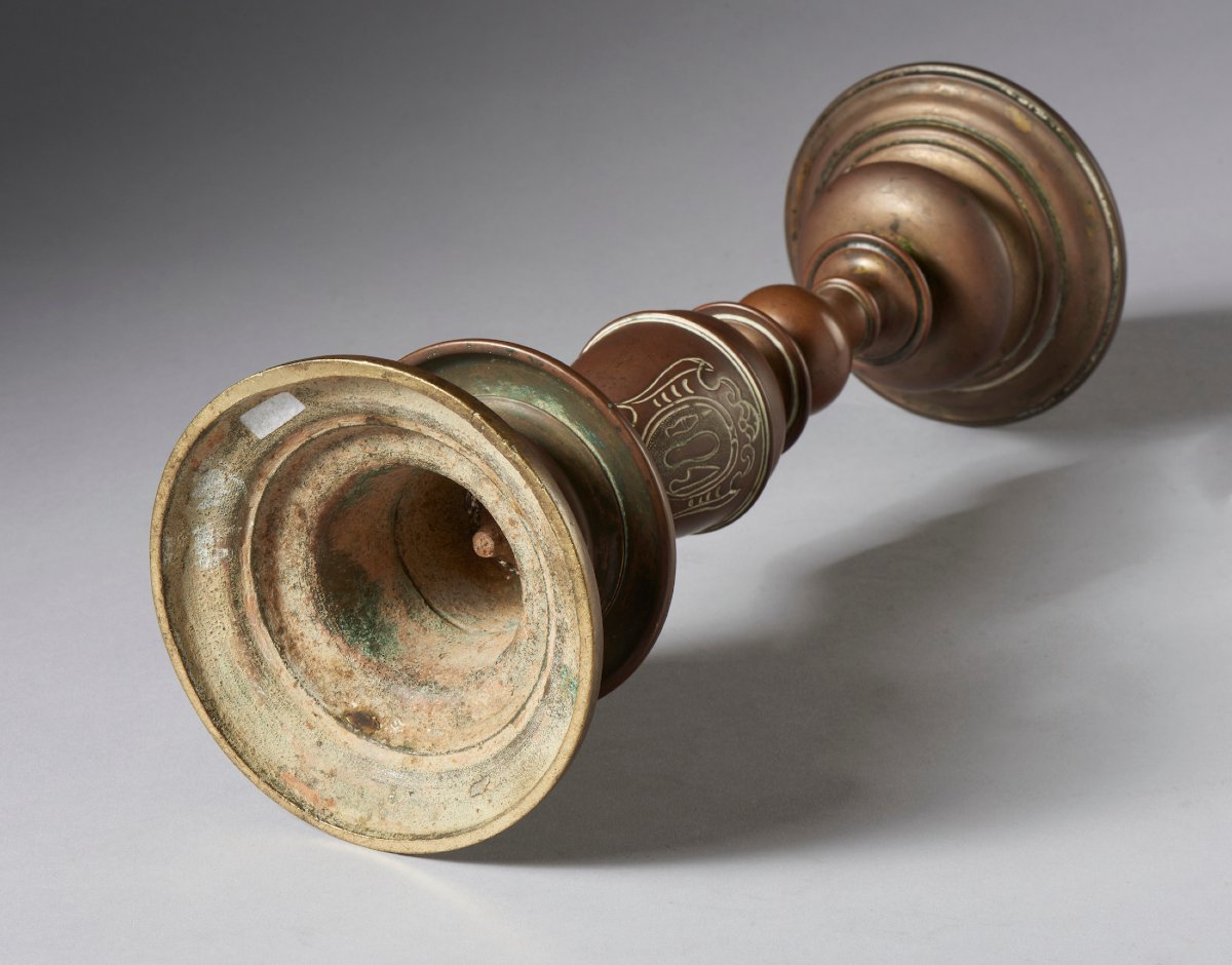 Baluster-style Cast Bronze Candlestick.-photo-7