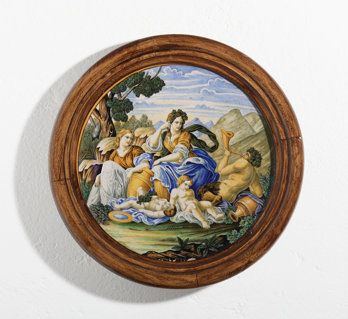 Pair Of Decorated Majolica Plates From A Kiln In Central Italy (castelli D’abruzzo), 20th Century