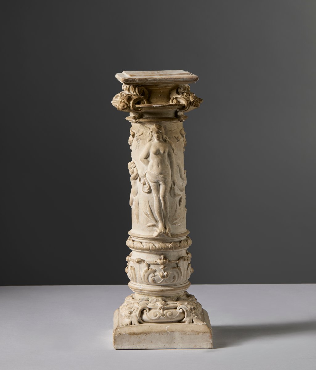 Decorative Plaster Column - Eliodoro Coccoli Collection, Early 20th Century-photo-2