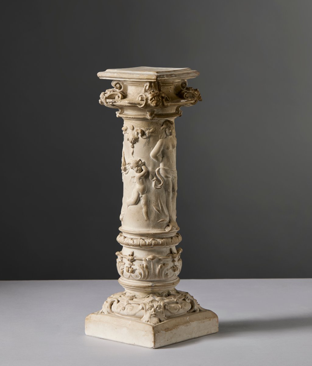Decorative Plaster Column - Eliodoro Coccoli Collection, Early 20th Century-photo-3