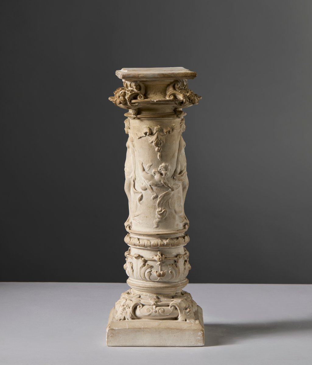 Decorative Plaster Column - Eliodoro Coccoli Collection, Early 20th Century-photo-4