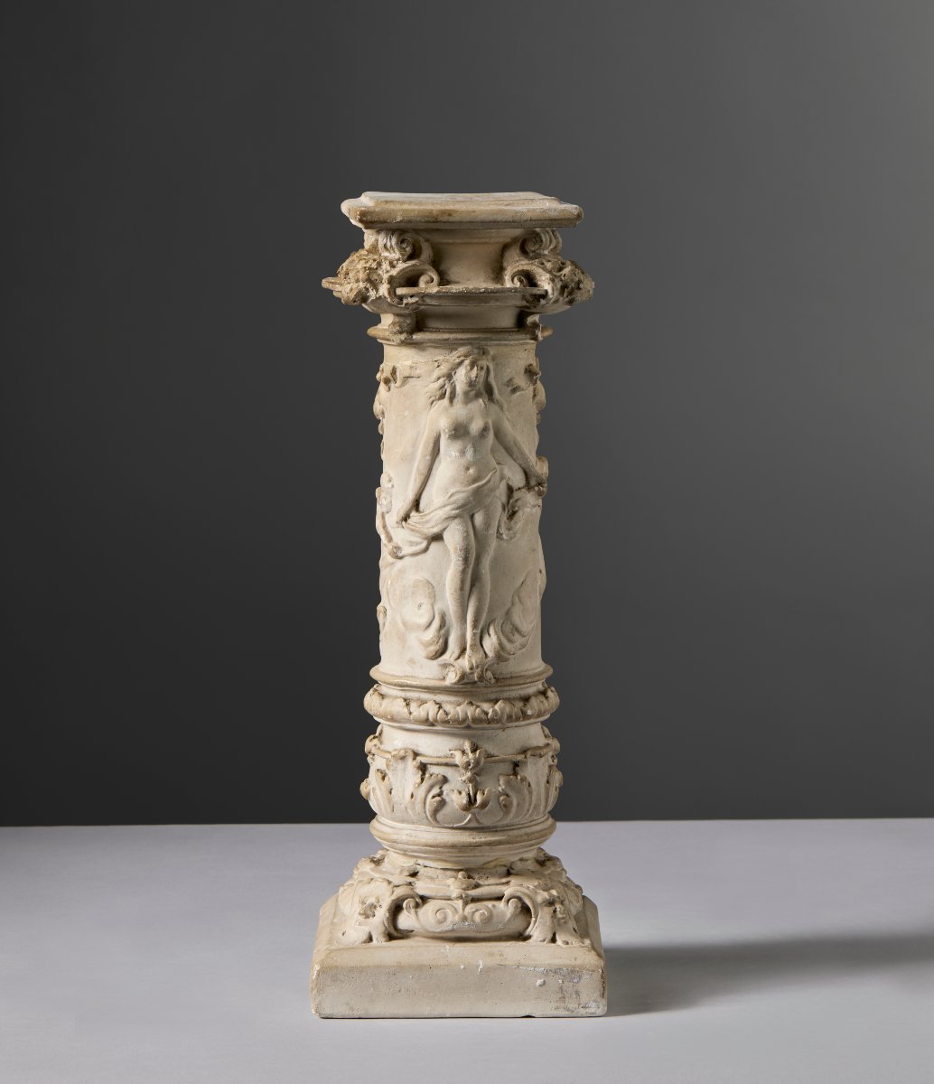 Decorative Plaster Column - Eliodoro Coccoli Collection, Early 20th Century