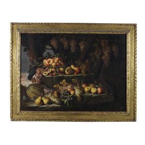 Maître Romain, Du XVIIe Siècle Nature Morte De Fruits à l'Extérieur Rome 1660 – 1670